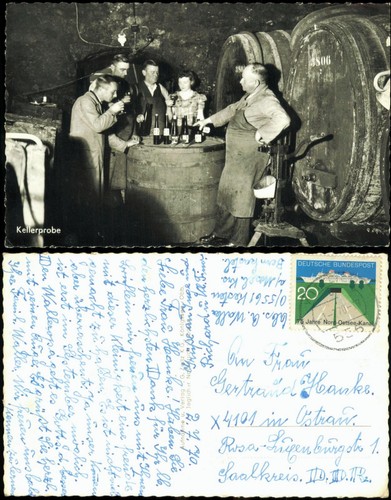 Ansichtskarte weinprobe im - ,